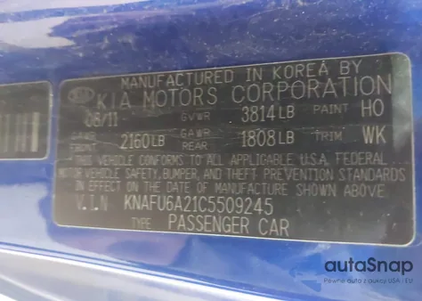 2012 Kia Forte Koup Ex z USA, uszkodzony, nr VIN KNAFU6A21C5509245